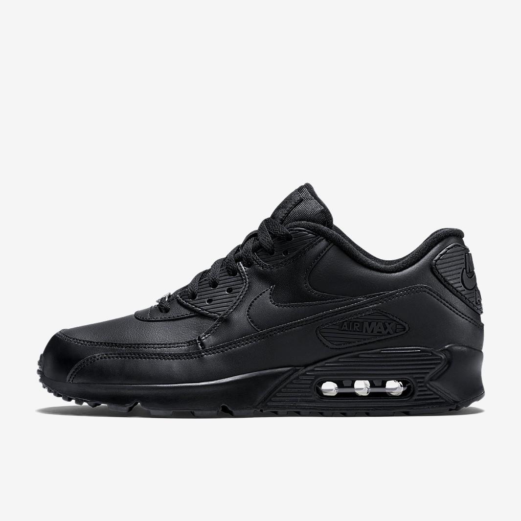 Air max 90 mens top black leather