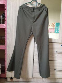 Olive green bell bottom flare pants