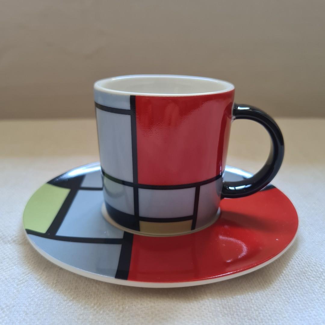 Piet Mondrian Cup and Saucer Set, Furniture & Home Living, Kitchenware ...