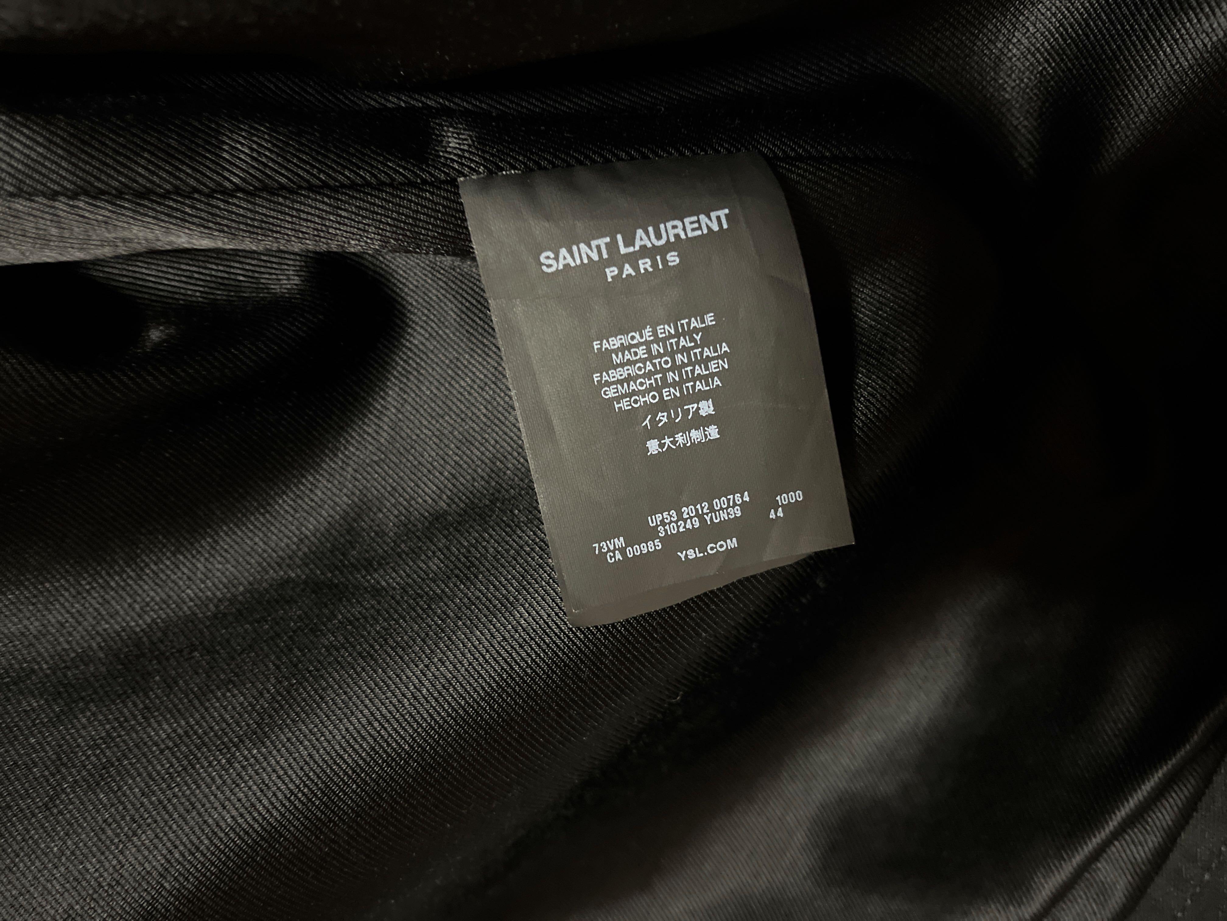 Saint Laurent SS13 Leather Trim Blouson Jacket, Men's Fashion, Coats ...