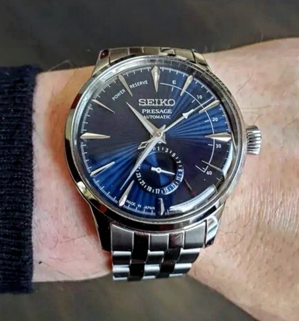 Seiko presage blue 2025 moon power reserve