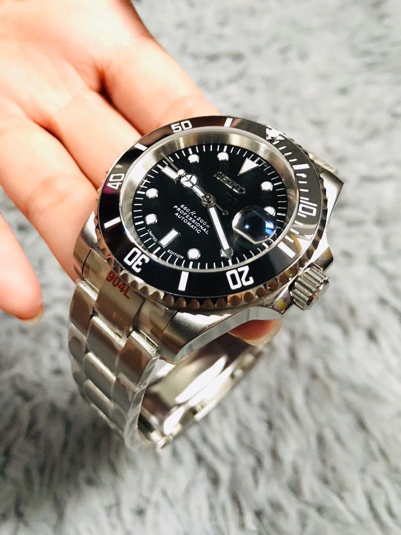 Seiko hot sale black submariner