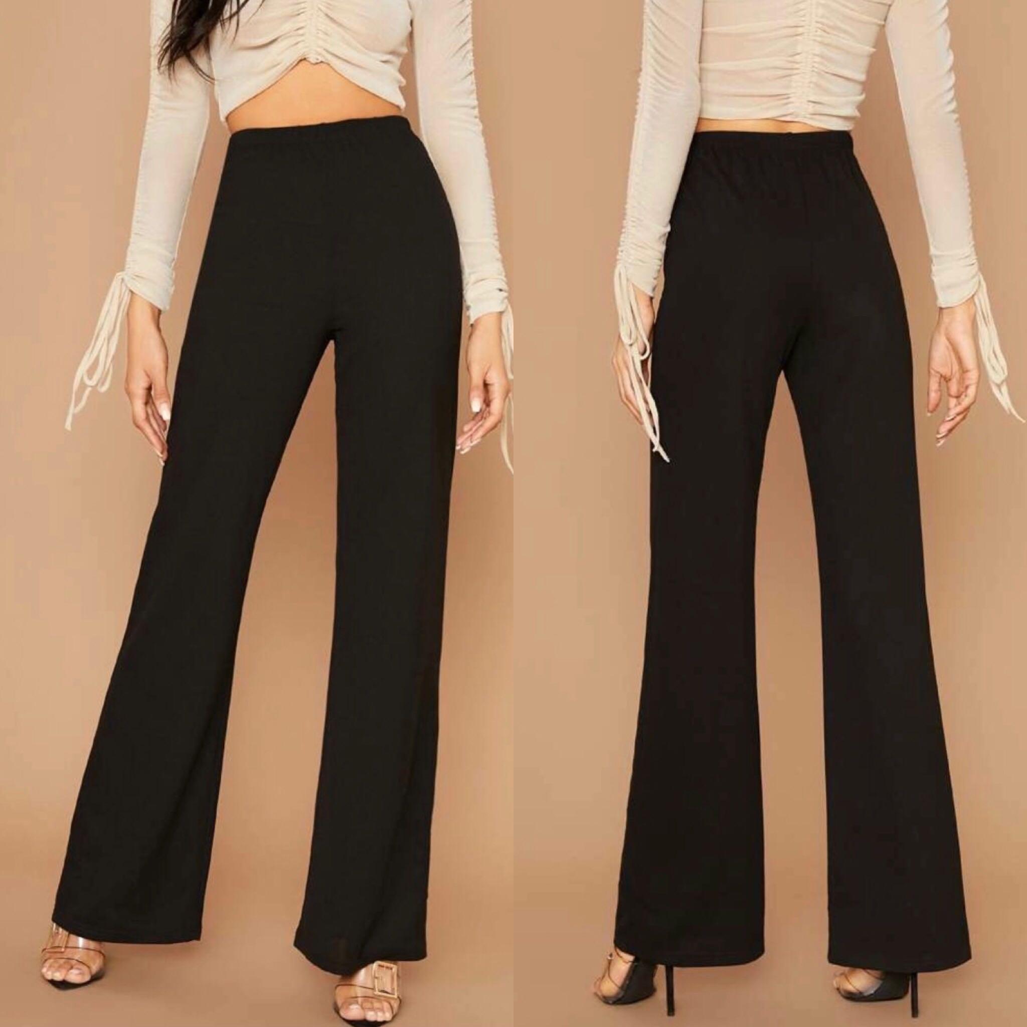Shein Beige Brown Highwaist Wide Leg Pants Trousers, Women's Fashion,  Bottoms, Other Bottoms on Carousell