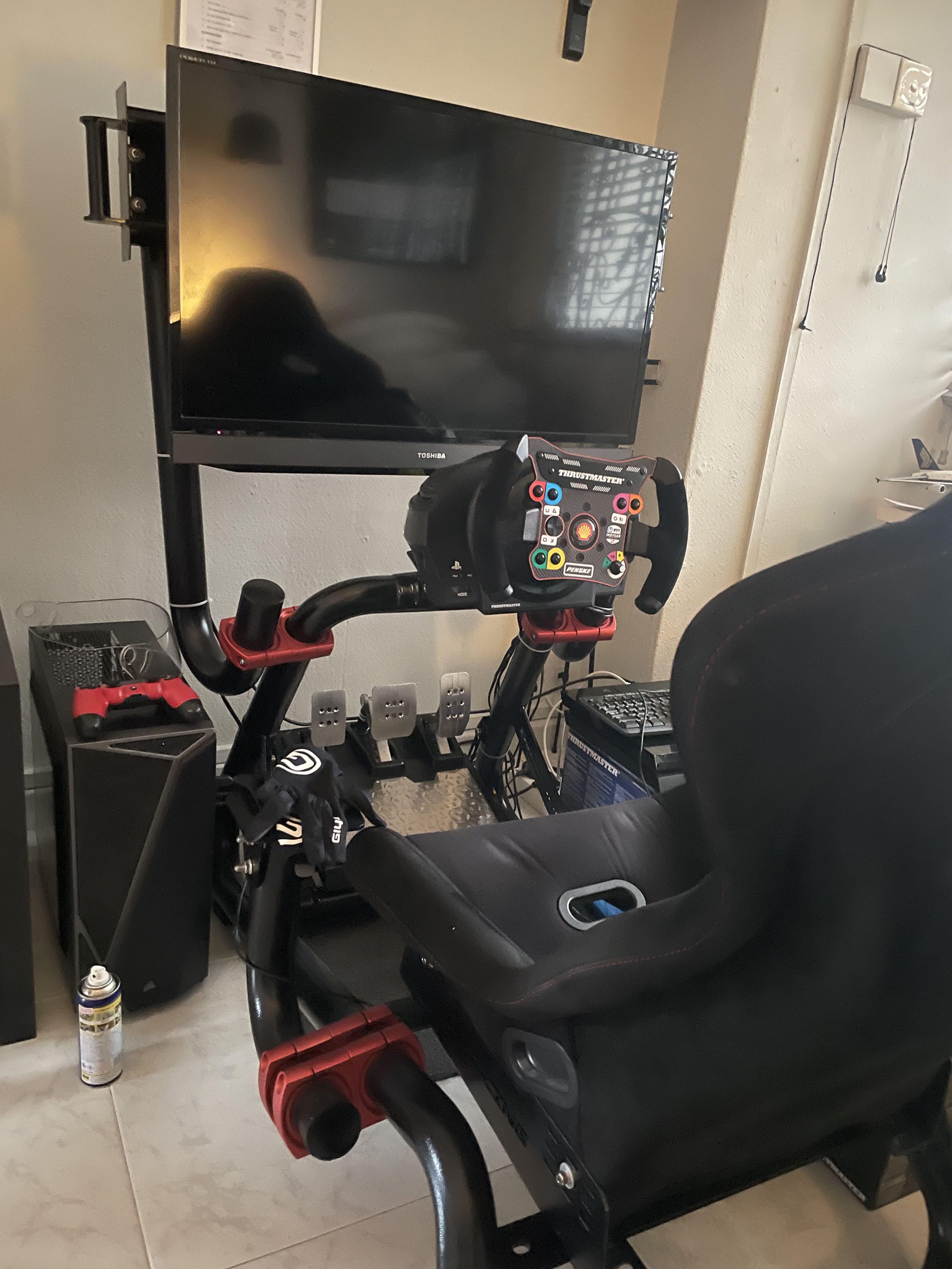 AZRacing Sim-Racing Rig with Seat & TV Stand, Video Gaming, Gaming ...