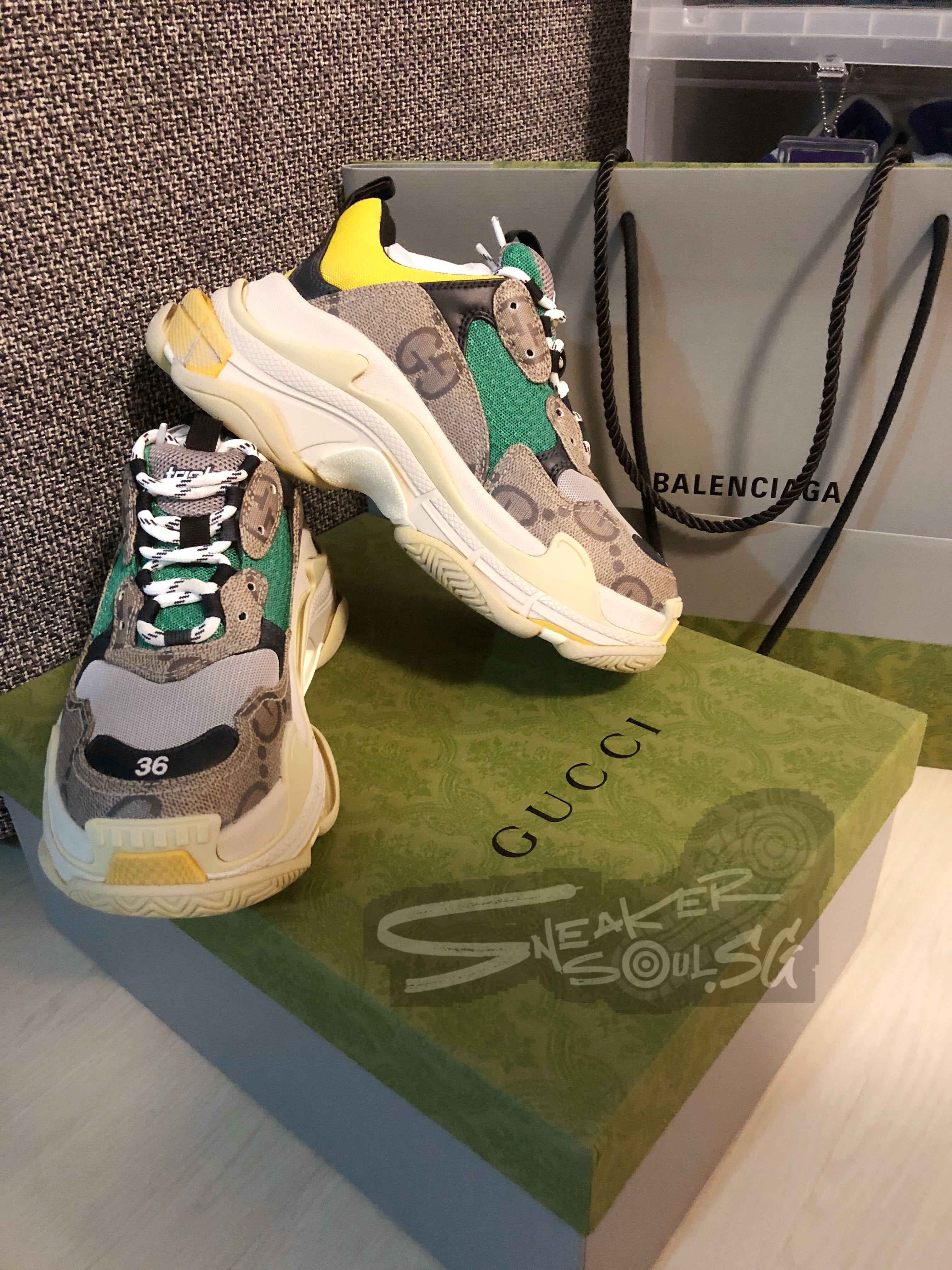 sikkert segment Hobart SneakerSoulSg Size 36 Gucci x Balenciaga The Hacker Project Triple S Beige  Green Yellow, Women's Fashion, Footwear, Sneakers on Carousell
