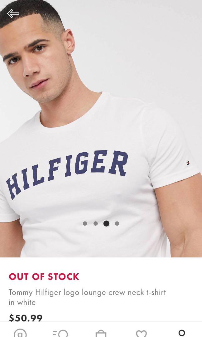TOMMY HILFIGER LOGO LOUNGE CREW NECK TSHIRT SIZE L Men s Fashion Tops Sets Tshirts Polo Shirts on Carousell