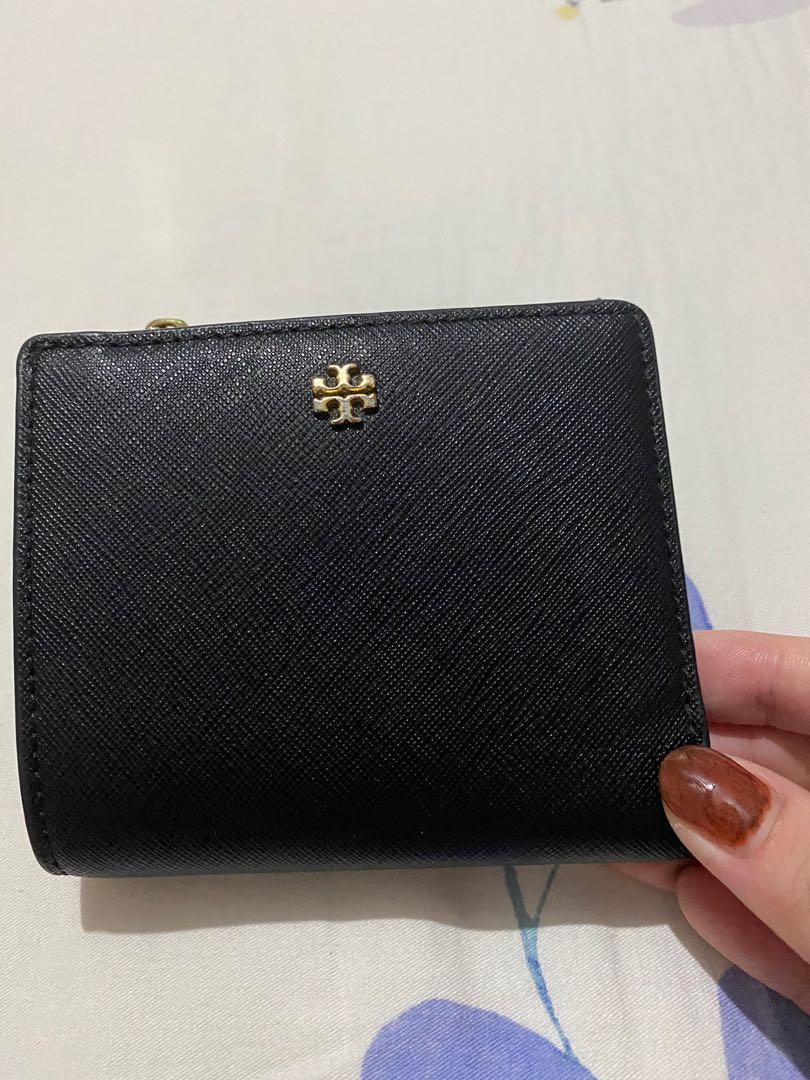Tory Burch Emerson mini wallet black Women s Fashion Bags Wallets Wallets Card Holders on Carousell