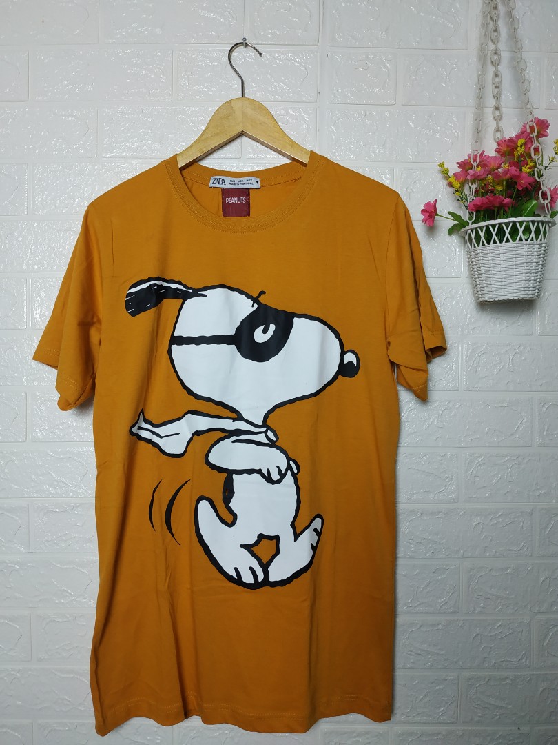 T-Shirt Zara Peanuts, Fesyen Wanita 