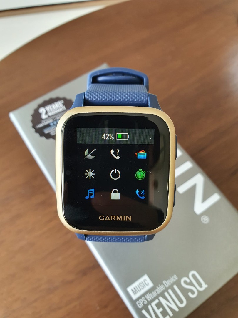 Used garmin venu sq with music blue 