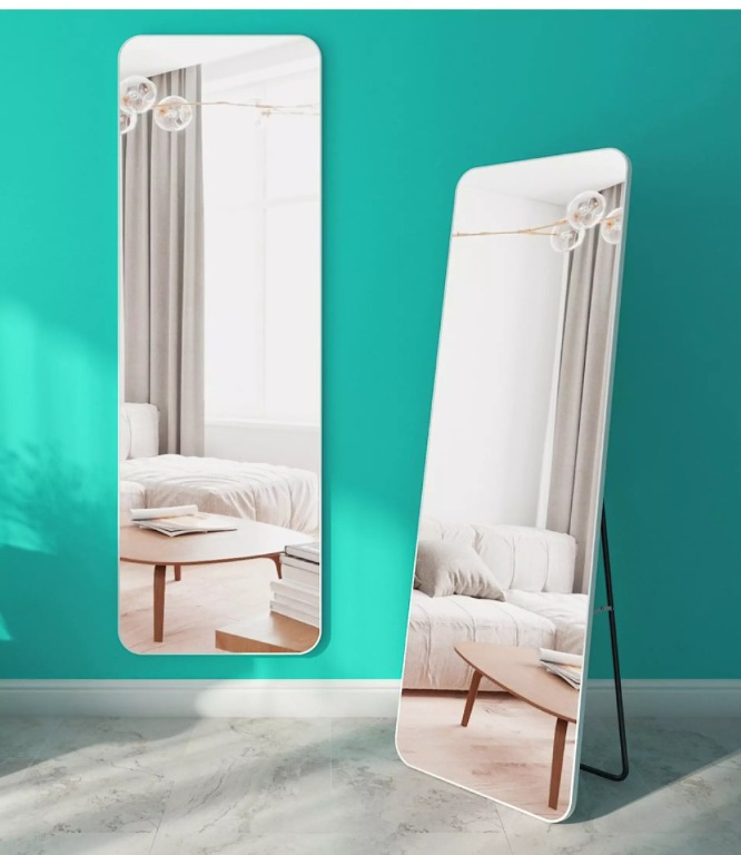 White frame standing / hanging mirror (150 x 40 cm), Furniture & Home