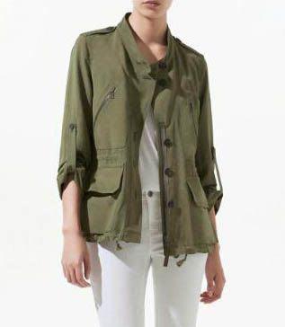 Zara  軍裝多口袋夾克 utility jacket