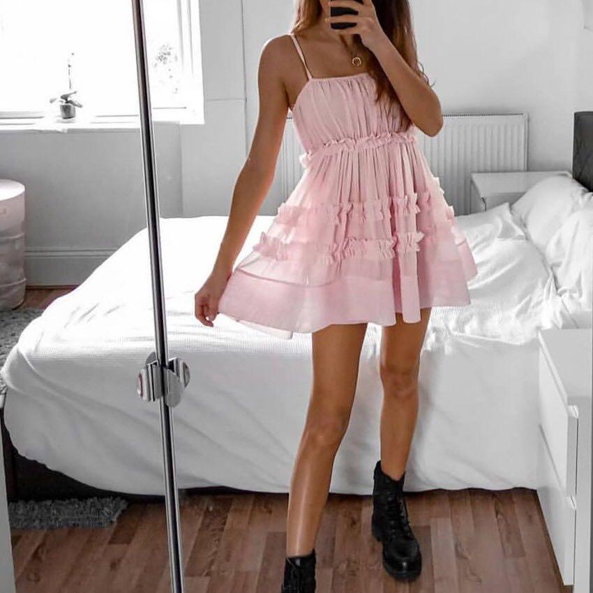 Zara pink shop tulle dress