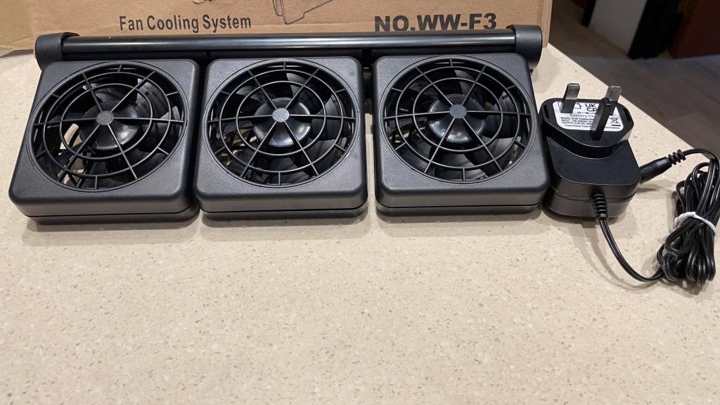 4/ 6 Fans Aquarium Fish Tank Water Cooling Fans Tropical Marine Chillers W/ 12V 