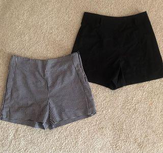 2  x Dress SHORTS 8 Black & Checkered