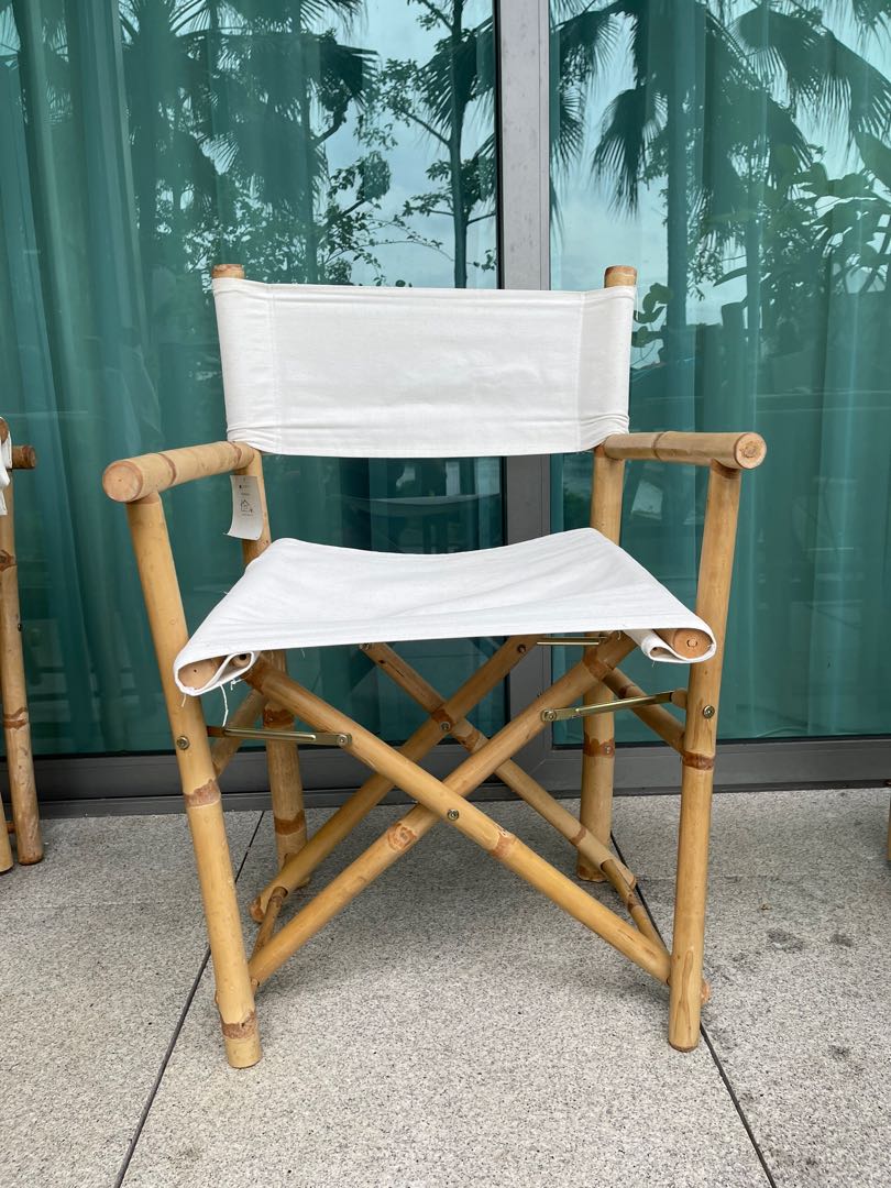 4 outdoor folding bamboo dining chairs, Furniture & Home Living