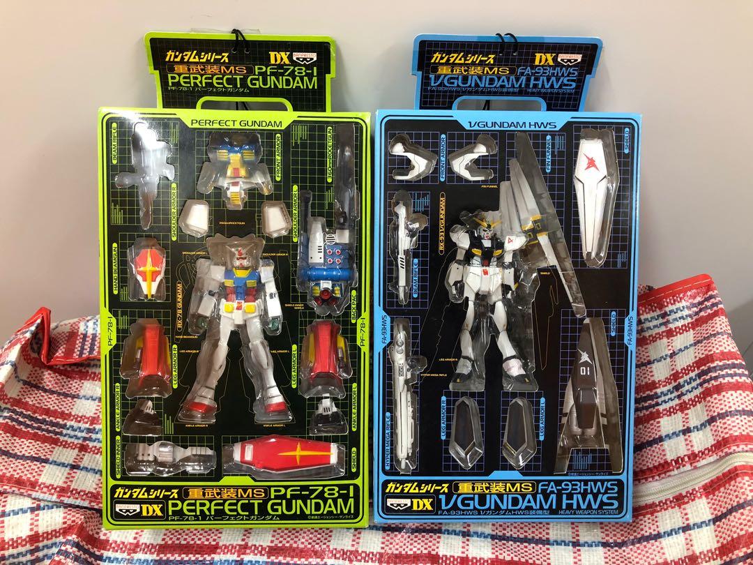 全新 眼鏡廠BANPRESTO DX景品 高達 系列- 重武裝 MS PF-78-1 PERFECT GUNDAM、FA-93HWS V GUNDAM  HWS 共兩個 注意內容及交收安排 不散賣 不議價 (1/200 裝甲 HCM PRO 適用 BANDAI ROBOT 魂 MODEL 模型 