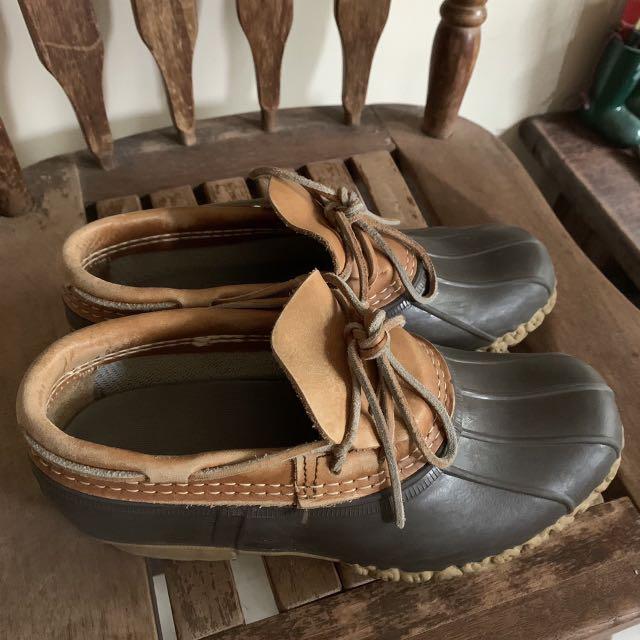 美國製l L Bean 百年經典獵鴨鞋雨鞋復古皮革bean Boots 戶外outdoor Llbean 古著美國老牌休閒鞋露營 他的時尚 鞋子在旋轉拍賣