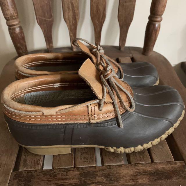 美國製l L Bean 百年經典獵鴨鞋雨鞋復古皮革bean Boots 戶外outdoor Llbean 古著美國老牌休閒鞋露營 他的時尚 鞋子在旋轉拍賣