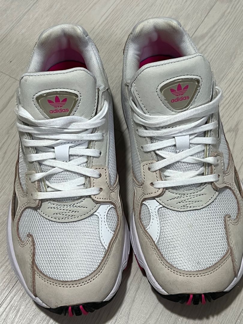 Adidas falcon shoes white and pink store