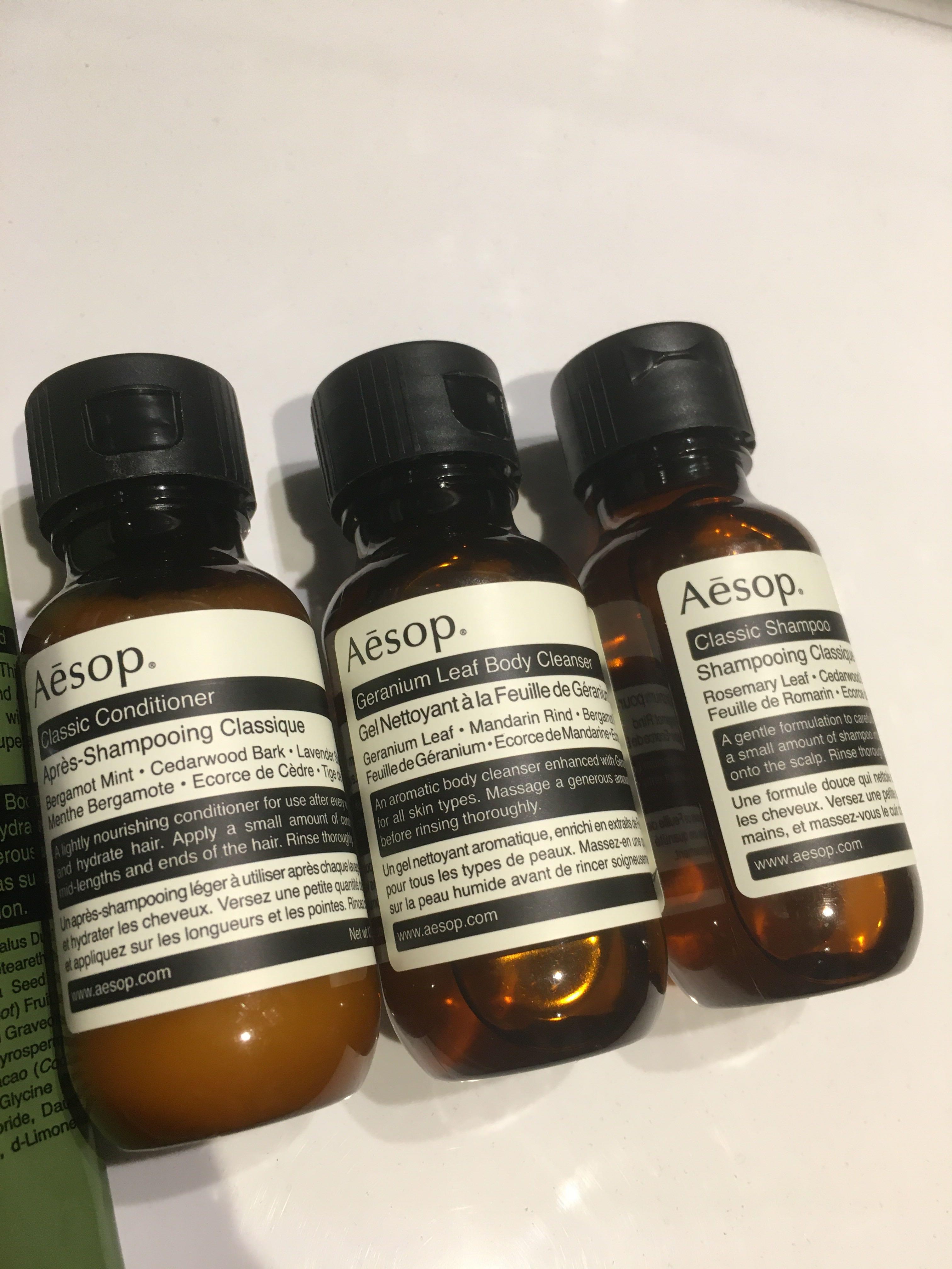 Bn Aesop Body Balm Geranium Leaf Shampoo Soap Body Cleanser Gift Set Jetset Travel Kit Beauty Personal Care Bath Body Body Care On Carousell