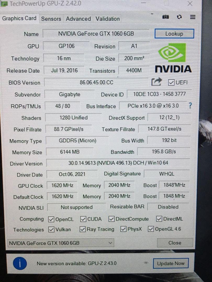1060 6gb hotsell xtreme gaming