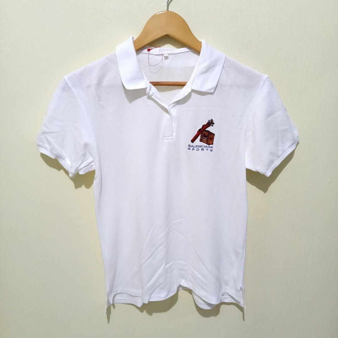 Balenciaga Sports White Polo Shirt 