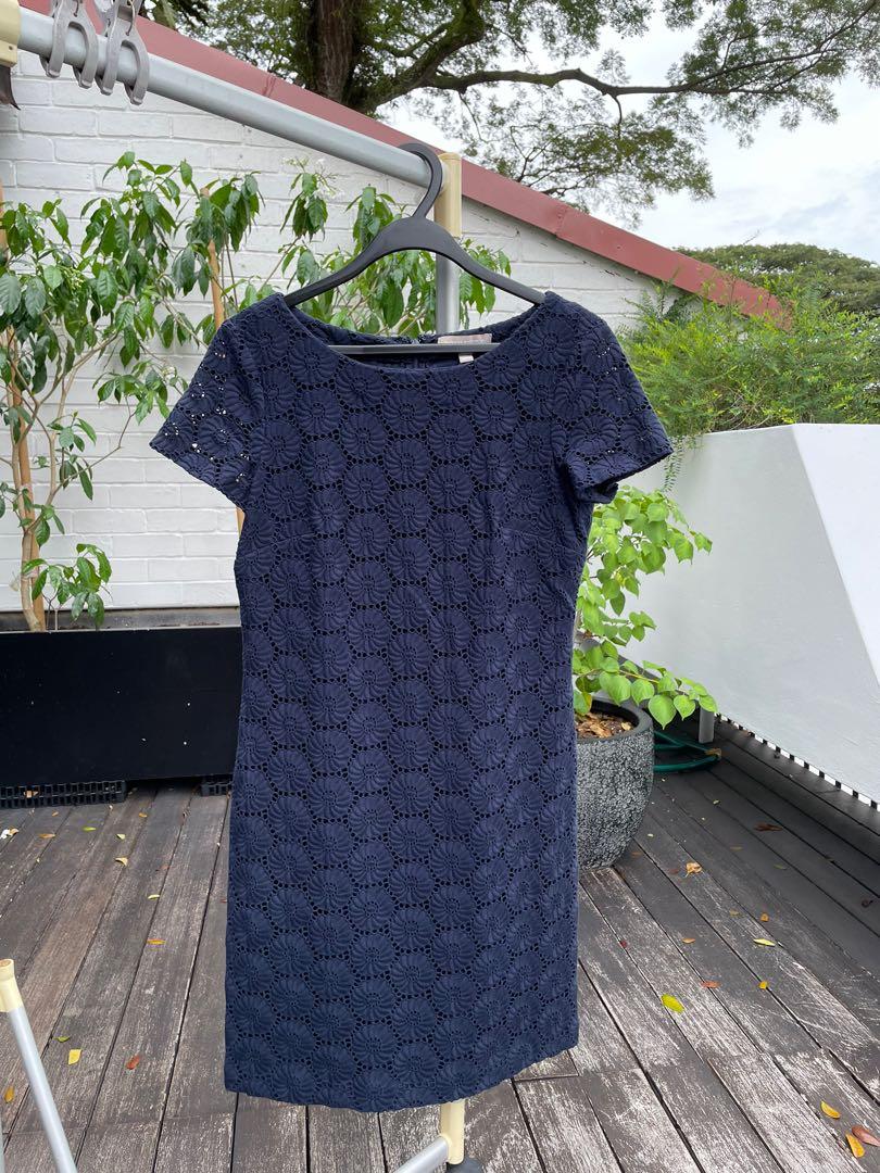 Banana republic navy eyelet dress hot sale