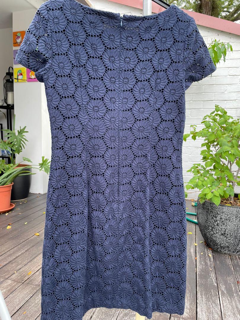 Banana republic navy eyelet dress 2025