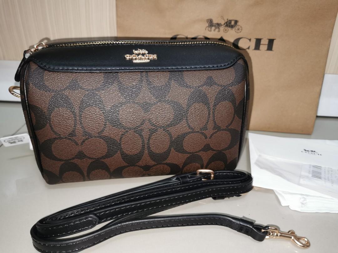 BENNETT CROSSBODY IN SIGNATURE CANVAS Black brown Women s Fashion Bags Wallets Cross body Bags on Carousell