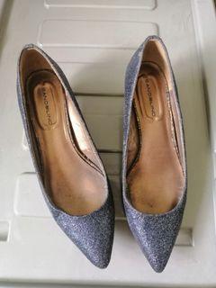 Black glitter 2 inch pointed heels