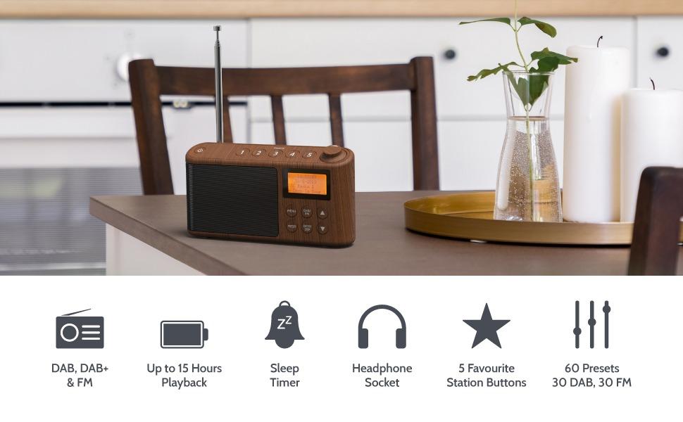 [BNIB] ibox Spectrum (79258PI) Rechargeable DAB/DAB+ & FM Radio, Mains