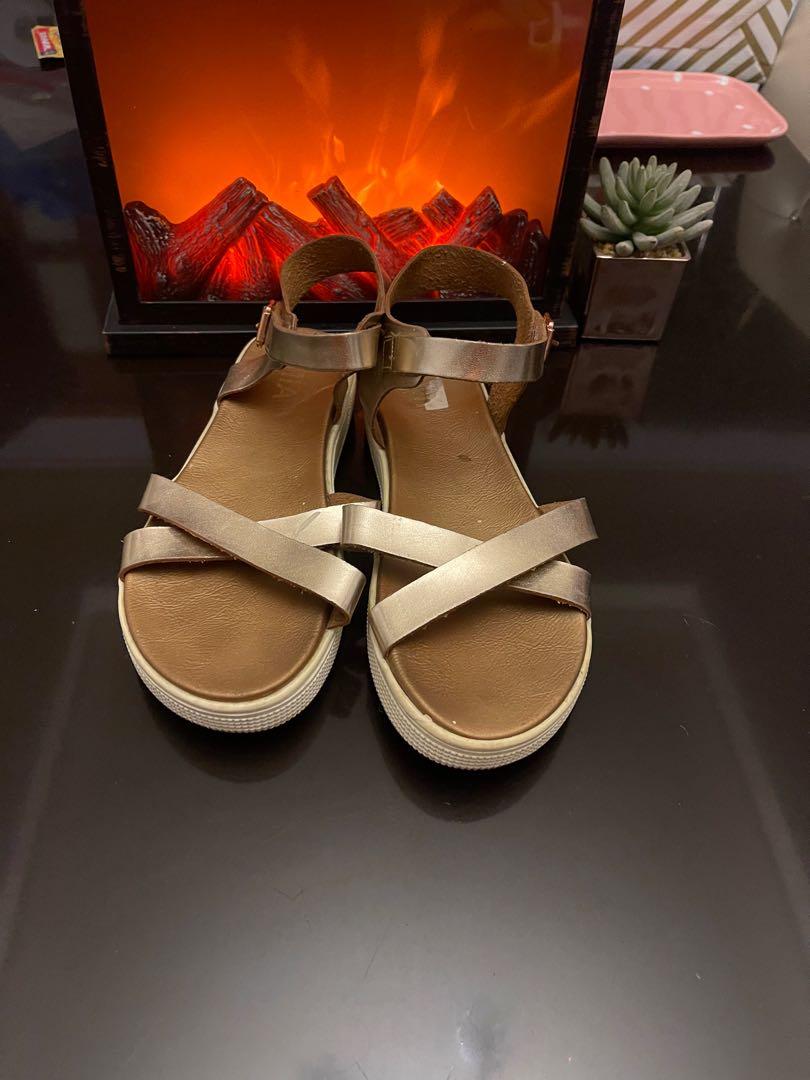 bronze colored sandals