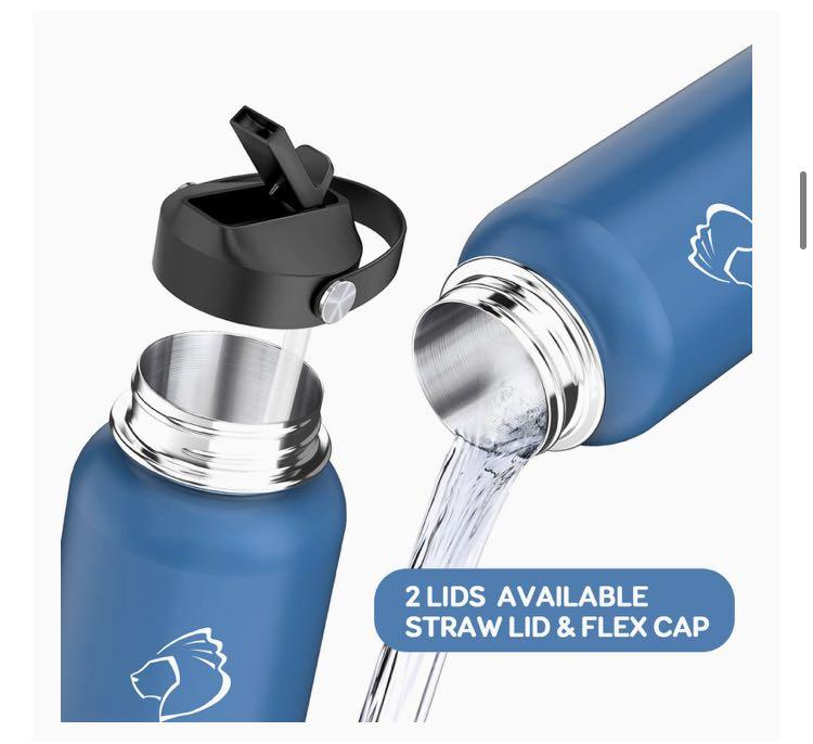 BUZIO Double Wall Stainless Steel Sports Water Bottle, BPA-Free Flex Cap  and Straw Lid, 40 Ounces, Pacific Dream - All4Hiking.com