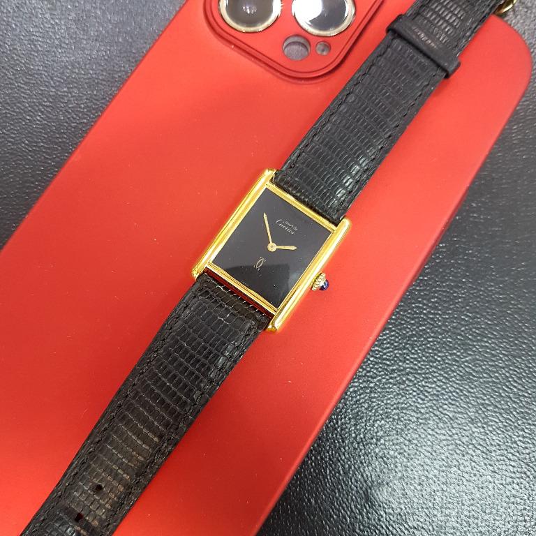 Cartier Tank must de Argent 925 Swiss Original Vintage Watch 24mm
