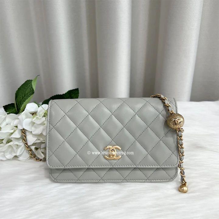 Chanel Pearl Crush WOC in 22C Grey Lambskin AGHW, Luxury, Bags & Wallets on  Carousell