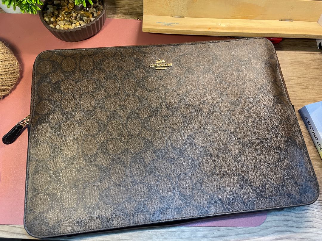 Coach leather outlet laptop sleeve