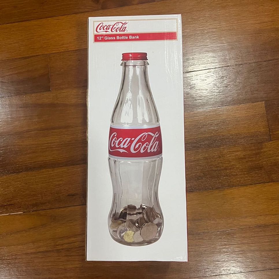 Coca Cola Glass Bottle Bank, Hobbies & Toys, Memorabilia & Collectibles