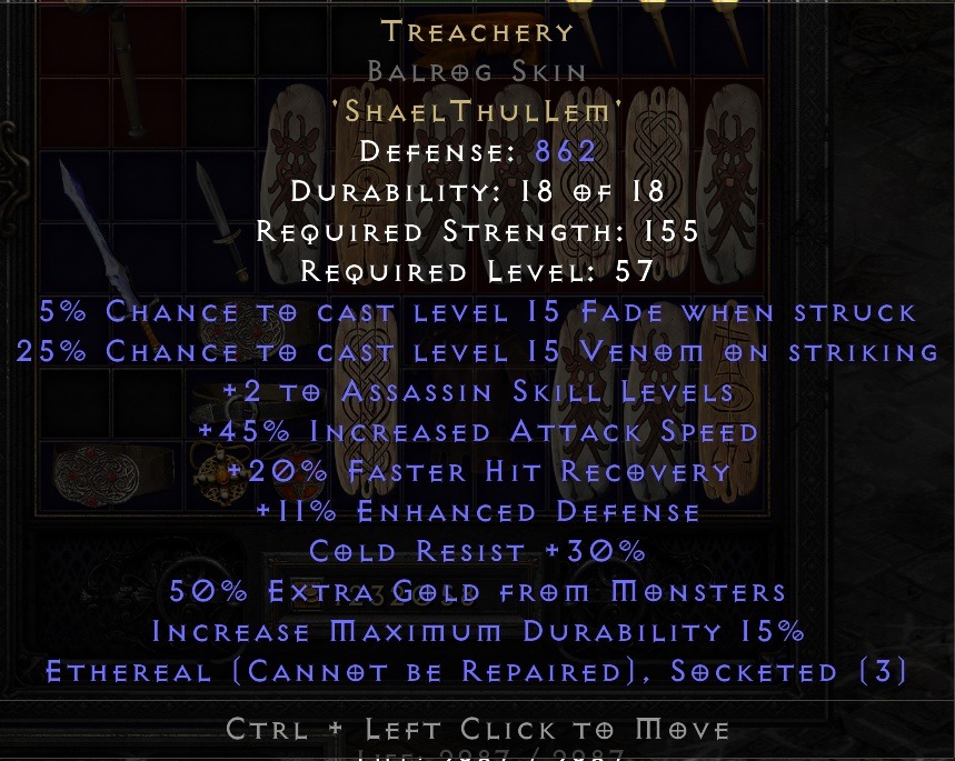 D2R High Def Treachery Balrog Skin Superior Base, Video Gaming