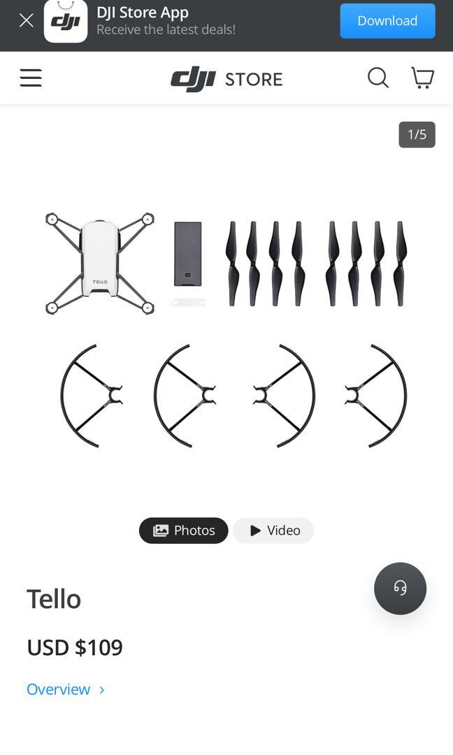 DJI Tello 720p HD 30fps Camera Standard Boost Combo 100M, 44 OFF