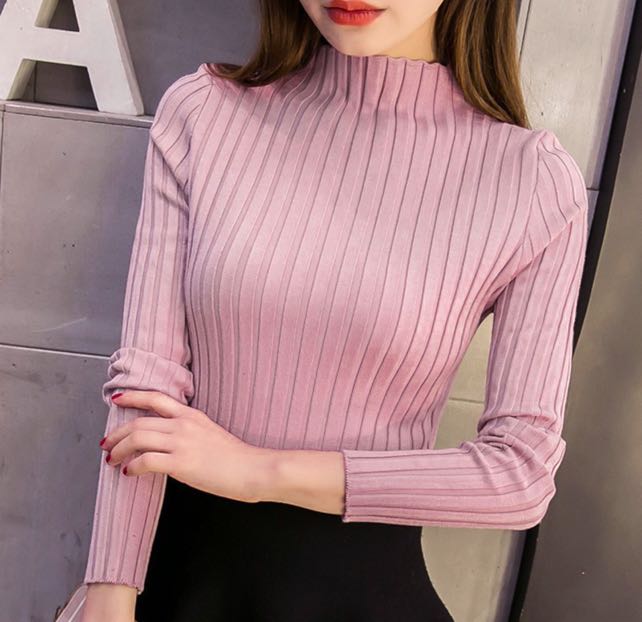 dusty pink turtleneck