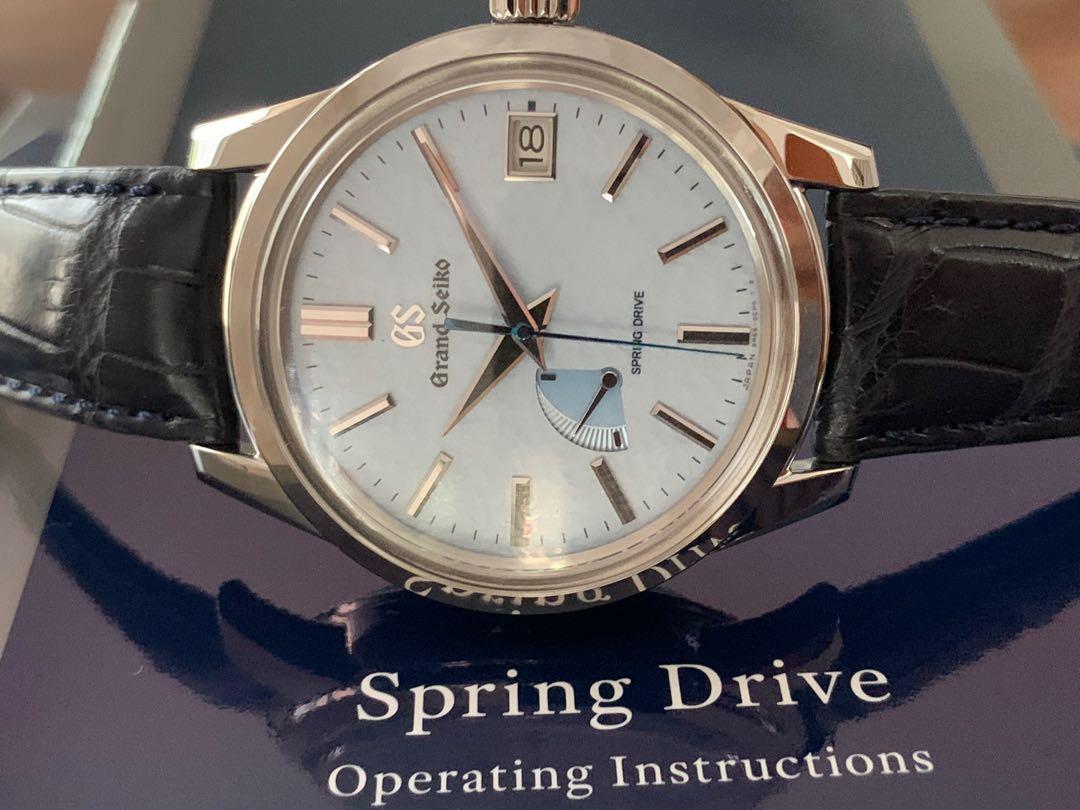 ForSale: Grand Seiko SprinfDrive “SnowFlakeBlue” in steel/leather strap,  Luxury, Watches on Carousell