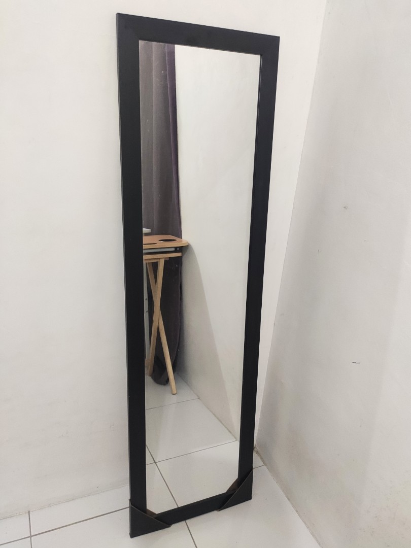 Full Body Wooden Mirror (Dark Brown to Black), Furniture & Home Living