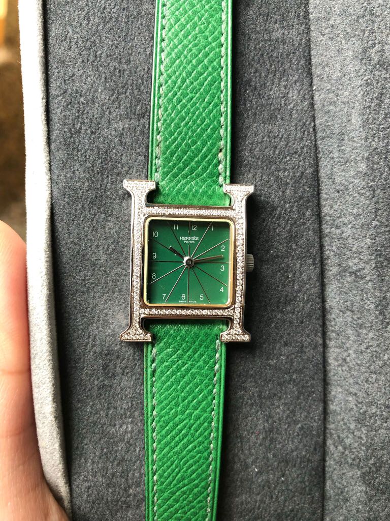 hermes green watch