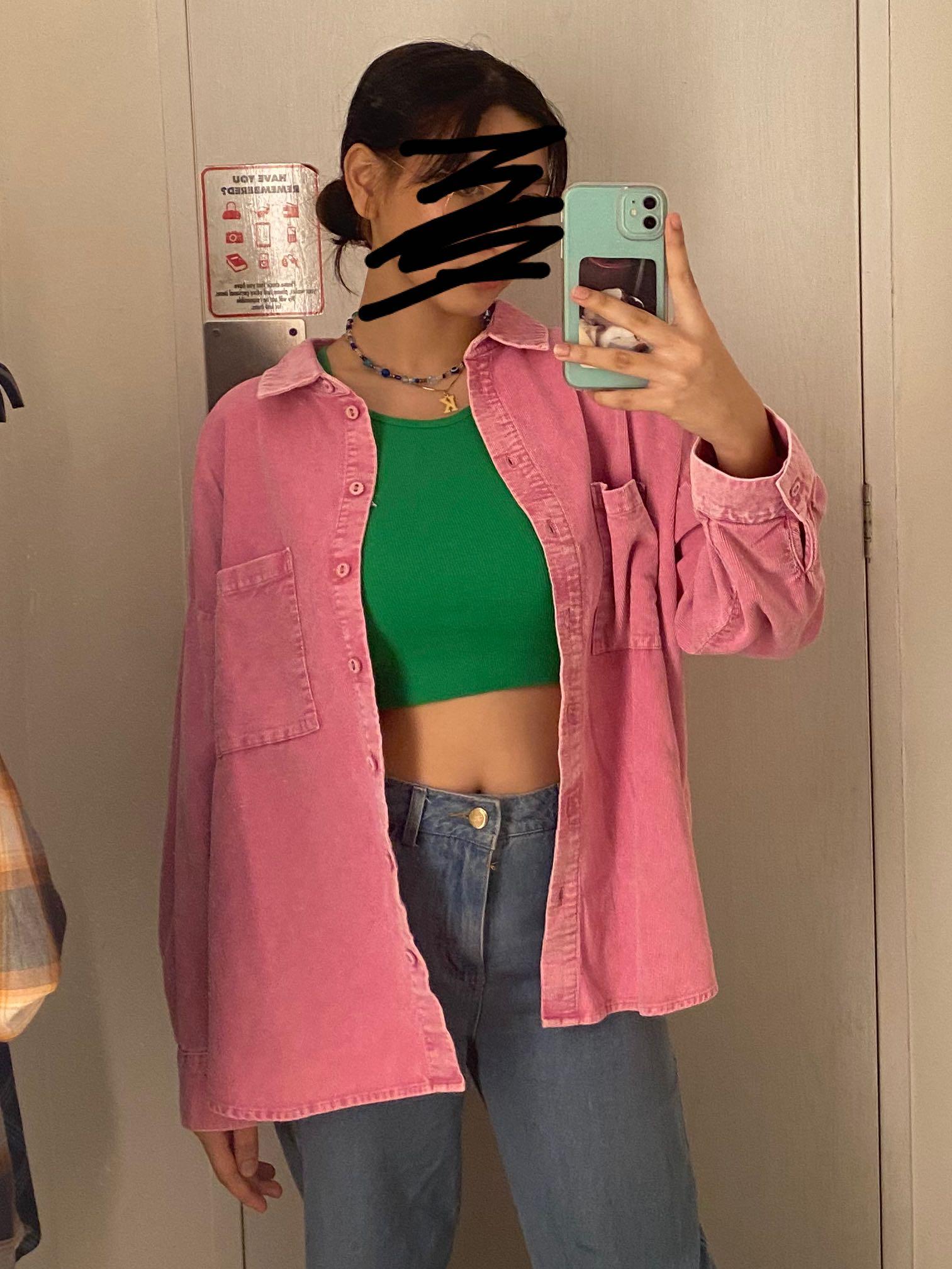 H&m pink shop corduroy jacket