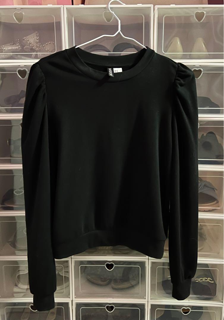 H and m puff sleeve sweatshirt sales