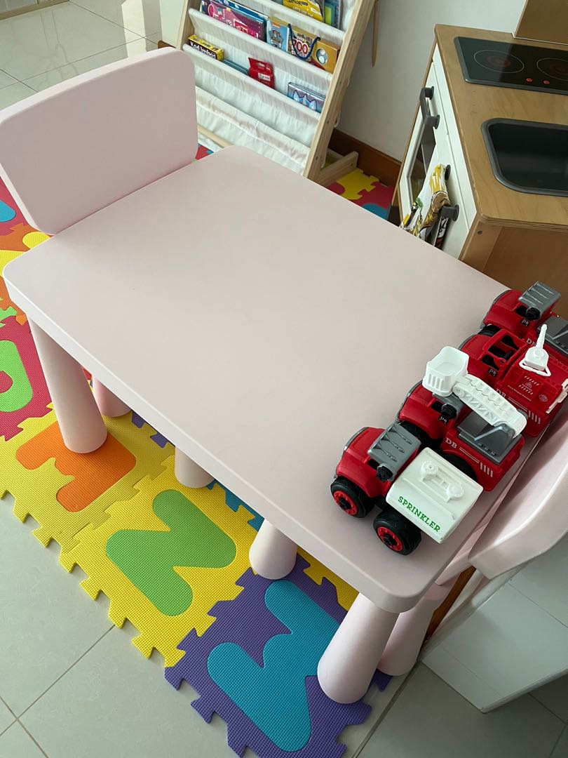 Ikea Pink Table and Chairs, Babies & Kids, Baby Nursery & Kids
