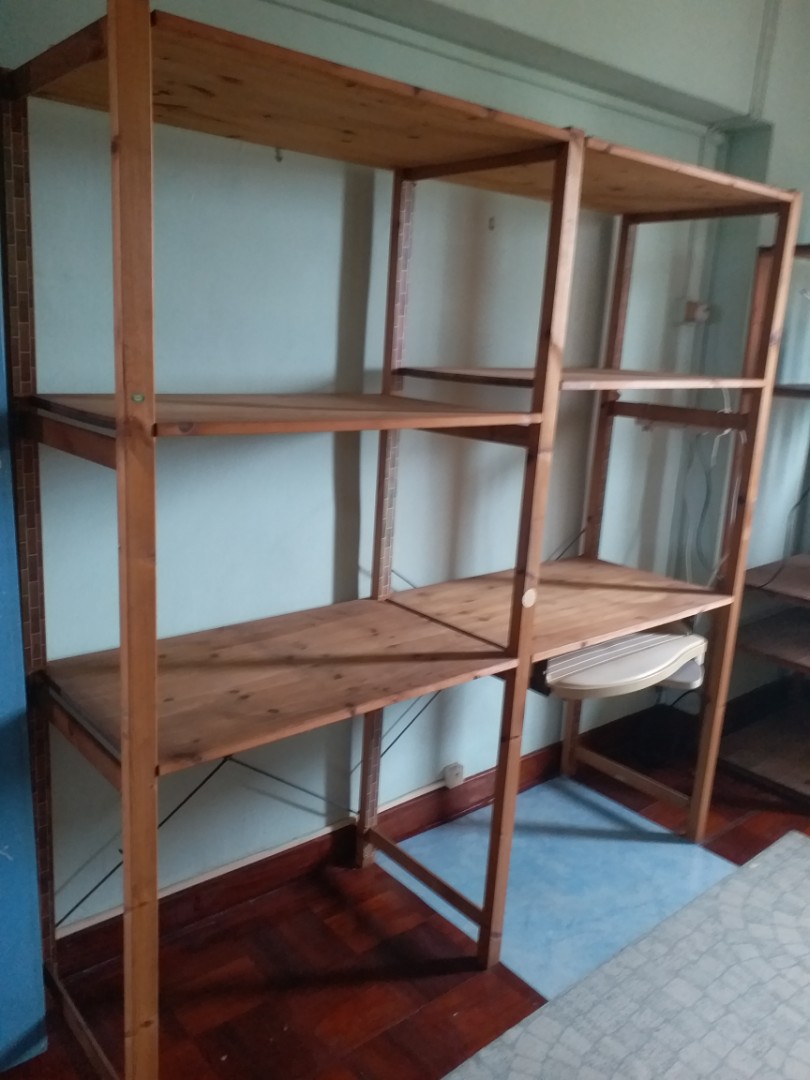 Ikea Wooden Rack Shelf, Furniture & Home Living, Furniture, Shelves, & Racks on Carousell