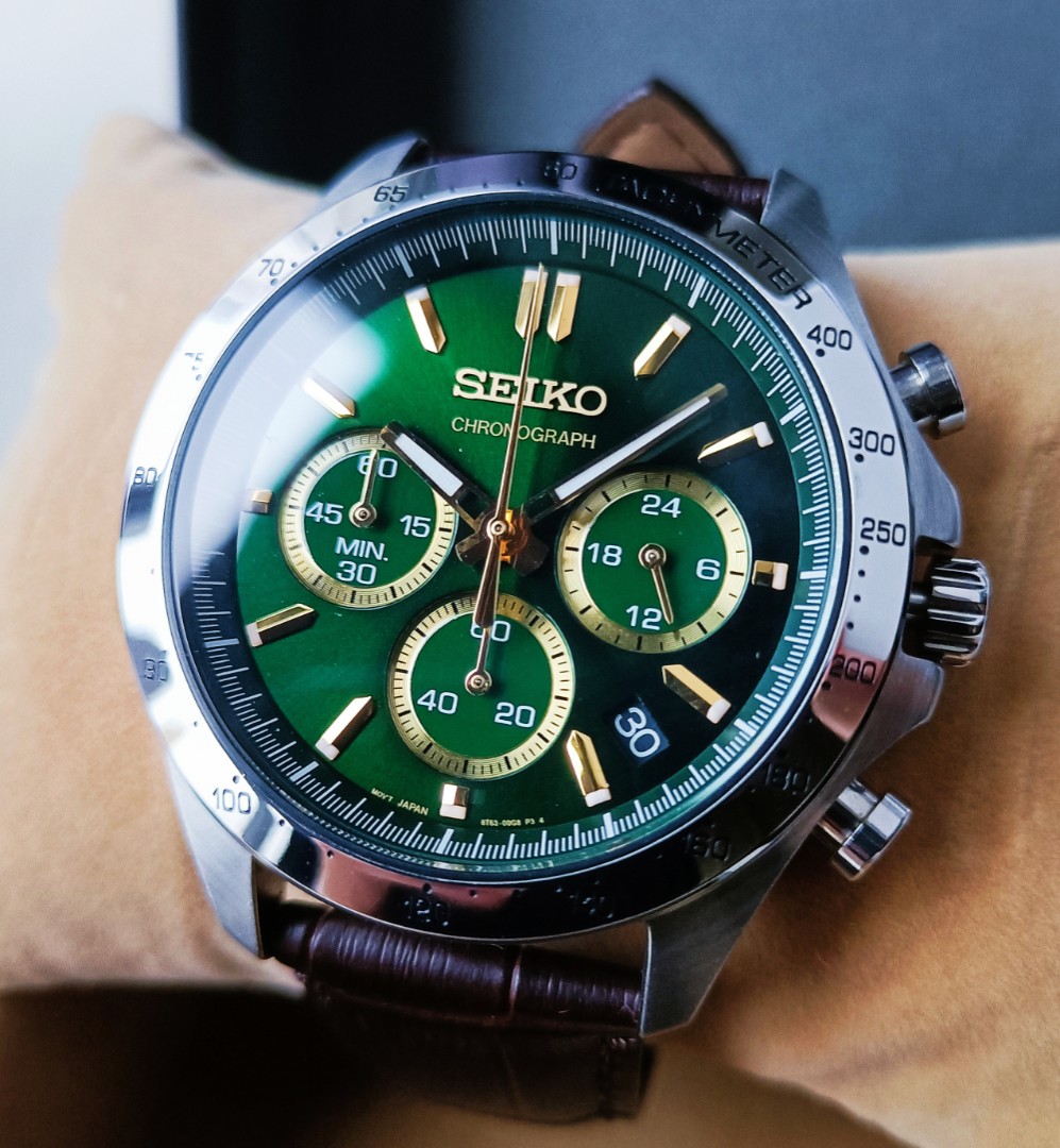JDM] Seiko Spirit Green Sunburst Chronograph Sports Watch STBR017 (LNIB),  Men's Fashion, Watches & Accessories, Watches on Carousell