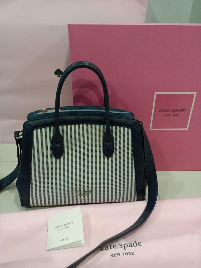 Kate Spade Knott Stripe Medium Satchel, Women's Fashion, Bags & Wallets,  Cross-body Bags on Carousell