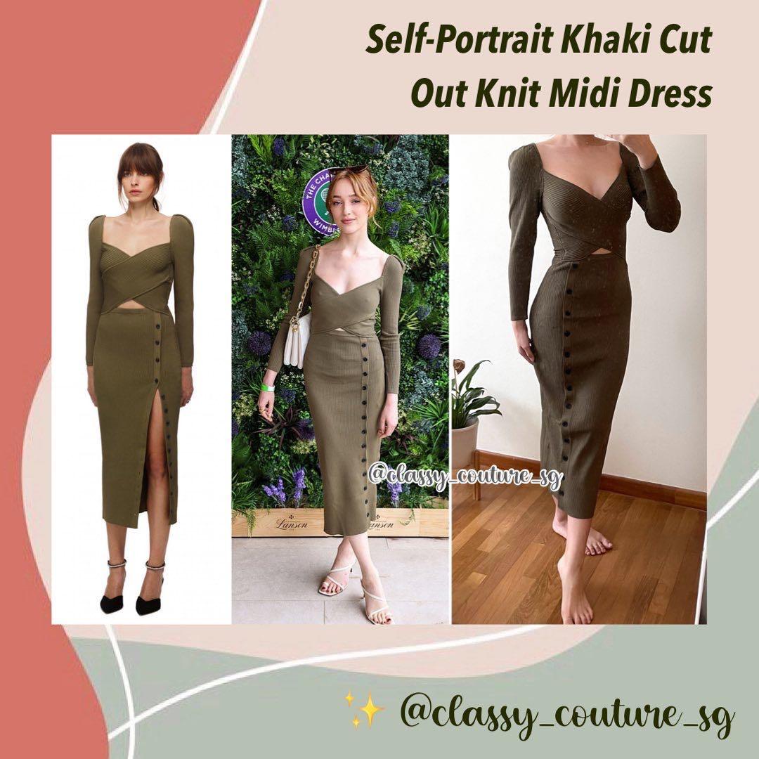 sage green fairy prom dress Self-Portrait Crystal-Embellished GG Midi Dress - BOPF